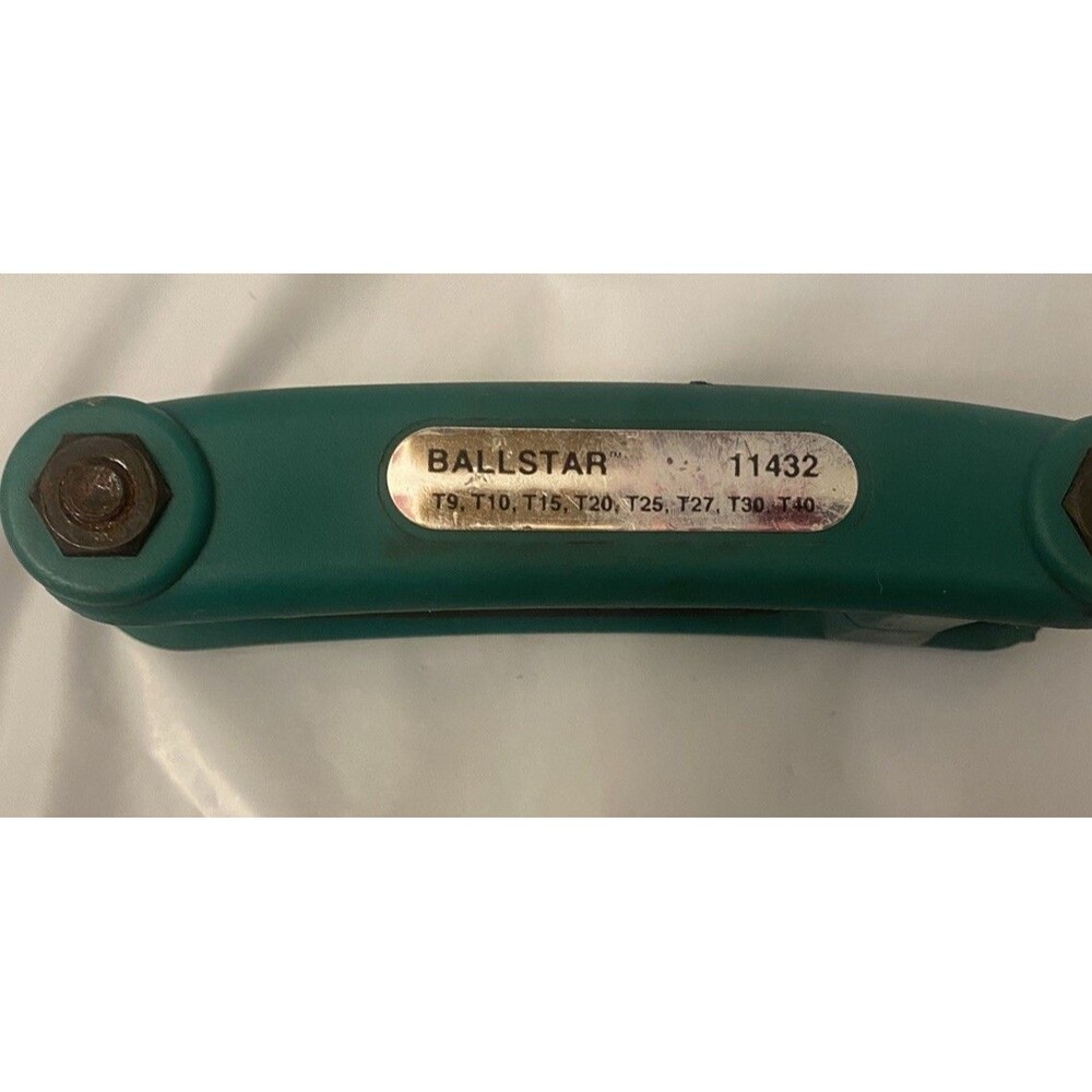 BONDHUS 8Pcs Folding Ball Star Wrench Set 11432 T9 - T40 Preowned Pocket Green